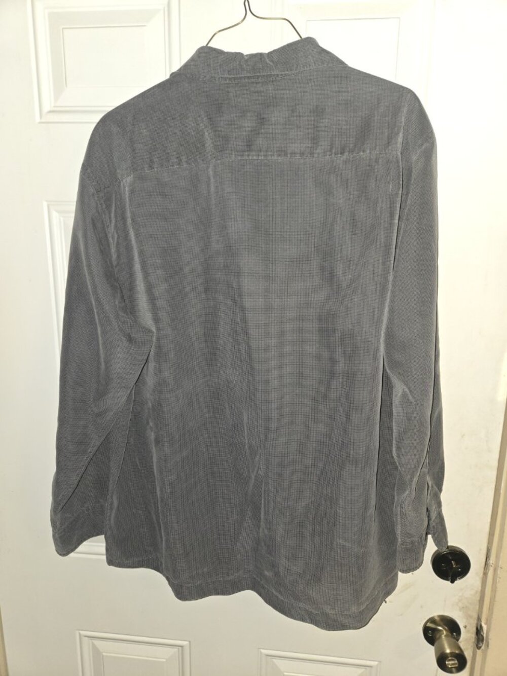 Denim Ridge Originals Shirt Mens Large Gray Long Sleeve Button Down Micro Check - Picture 3 of 5